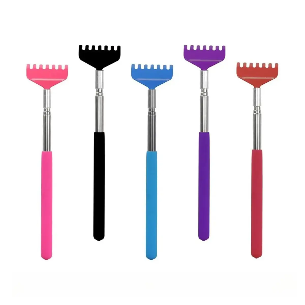 Extendable Back Scratcher Telescoping Metal Body Massager Portable Hand Itch Scratcher with Rubber Handle for Men Women