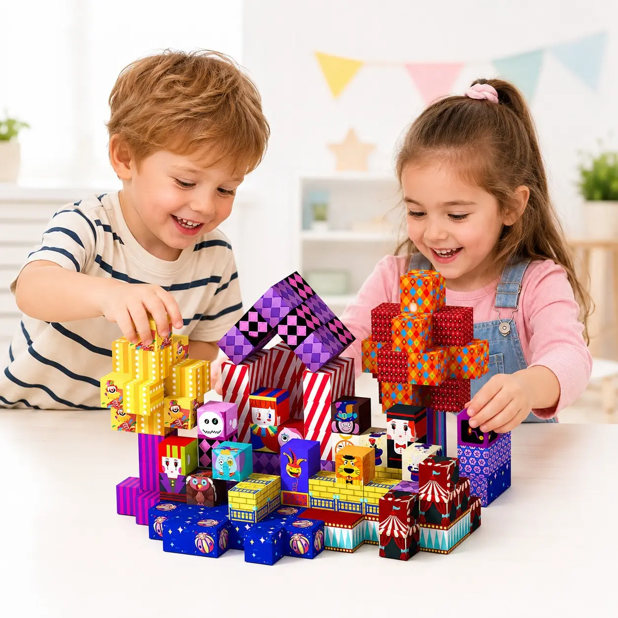 Creative Magnetic Blocks Toy, 100/150/200pcs, Kids Early Learning Stem Puzzle, Free Assembly, Educational Gift for Boys and Girls