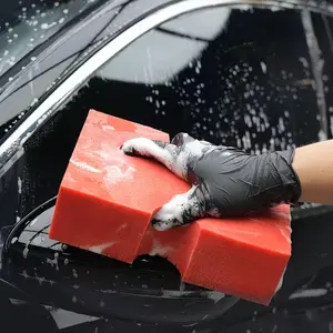Large Car Cleaning Sponge, Durable Cross Grid Design, Scratch-Resistant, Multi-Purpose for Car Surface Cleaning, 1 Piece