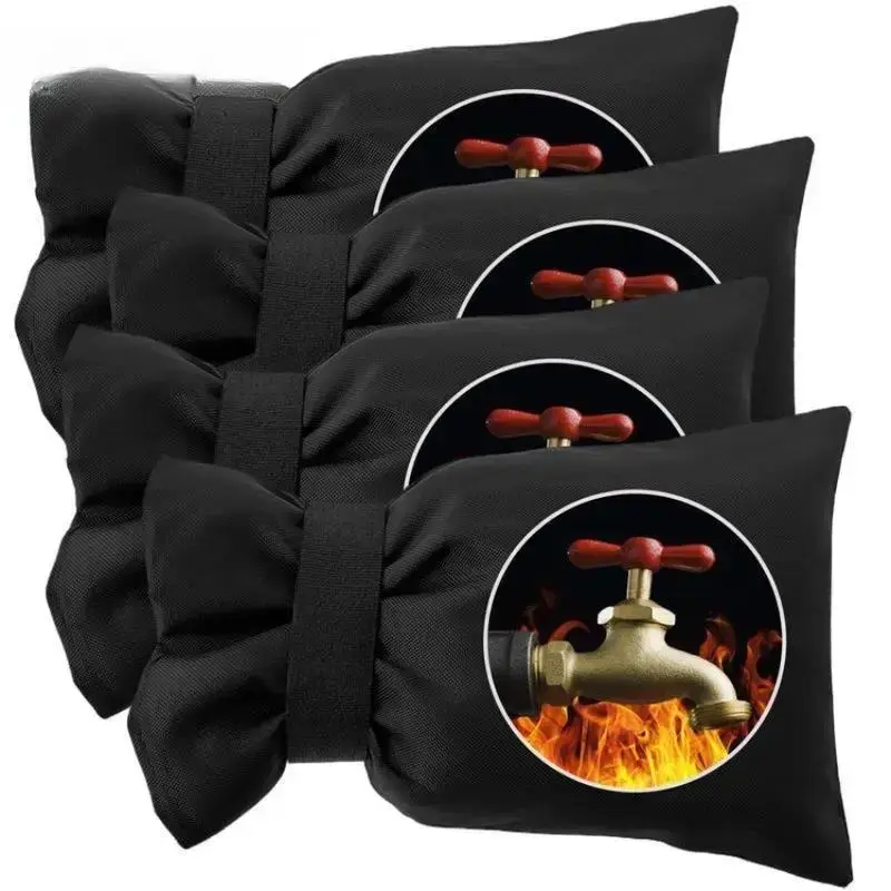4-Pcs Thickened Outdoor Faucet Covers, Reusable Waterproof Insulated Hose Bib Socks, Anti-Freeze Windproof Winter Water Tap Protector, Easy Install All-Weather Home Yard Garden Outside Spigot Freeze Protection Cover