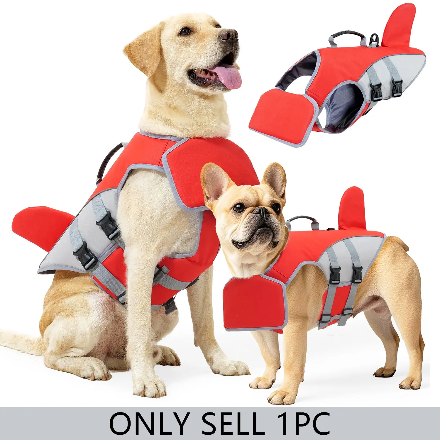 Dog life jacket with high visibility color, suitable for Outdoor swimming and boating safety, adjustable and with strong buoyancy, pet life jacket for swimming Supplies