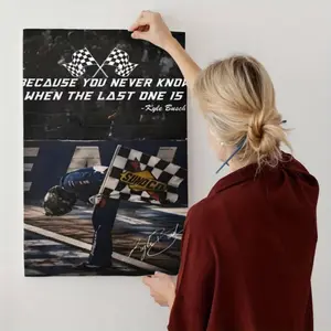 Kyle Busch Racing Quote Canvas Wall Art, Nascar Sports Poster Prints, Motivational Car Racing Picture Wall Decor for Garage Man Cave, Living Room Boys Bedroom Fans Gift, Unframed
