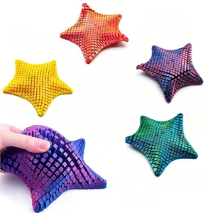 3D Printed Articulated Starfish Flexible Joint Fidget Toy Tactile Stress Relief Pocket Desktop Marine Ornament Adult Relax Gift