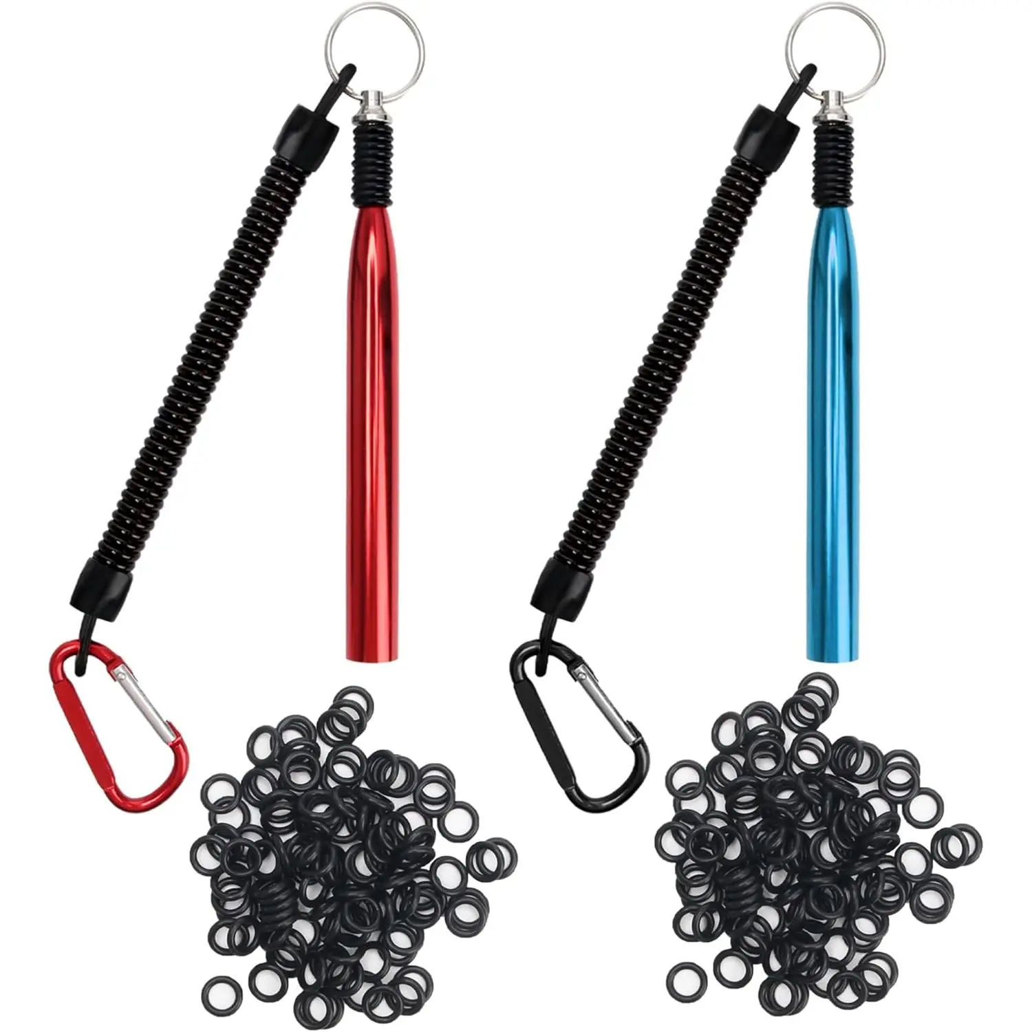2 Pack Wacky  Tools and 200 count Worm O Rings, Wacky Worm Kit for Stick Soft Baits Wacky Fishing Rigging Tool