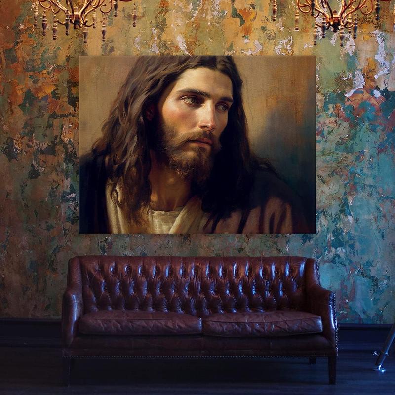 1 Count Sense Canvas Jesus 1 Canvas Art - Home Decor Wall Art Print Poster Painting Large 16x12inch Frameless