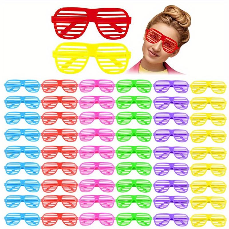 54pcs 80'S Style Slotted Shutter Shade Glasses For Party Favors, School Gifts Teens Adults Birthday Easter Supplies, Assorted Colors 54pcs 80'S Style Slotted Shutter Shade Glasses For Party Favors, School Gifts Teens Adults Birthday Easter Supplies, Assorted Colors