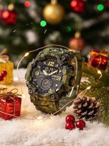 skmei digital men's watch, large dial waterproof sport watch, analog-digital display, pu strap, ideal for parties and gifts