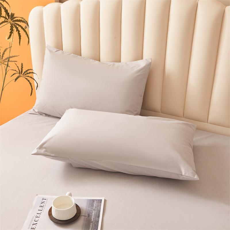 Solid Color Bedding Set, 3 Counts/set Including 1 Count Fitted Sheet & 2 Counts Pillowcase, Soft Comfortable Bedding Set for Home Bedroom