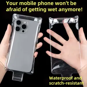 10-piece Bike Riding Mobile Phone Rain Cover Set - High-quality phone pouch, touch-screen friendly, essential for riding in wet weather, cost-effective rechargeable bag, suitable for outdoor activities, stylish design, strong and secure adhesion, must-hav