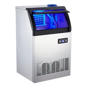 Commercial Ice Maker Machine, 100 LBS/24H with 33 LBS Storage Capacity, Stainless Steel Undercounter Large Ice Machine, 2 Water Inlet Modes, Clear Ice Cubes Ready in 11-20 Mins – Includes Scoop & Drain Pipe