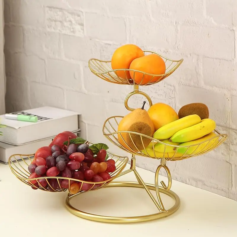 ® Metal 3-Tier Fruit Basket Holder Decorative Fruit Bowl Stand,  (Type A)