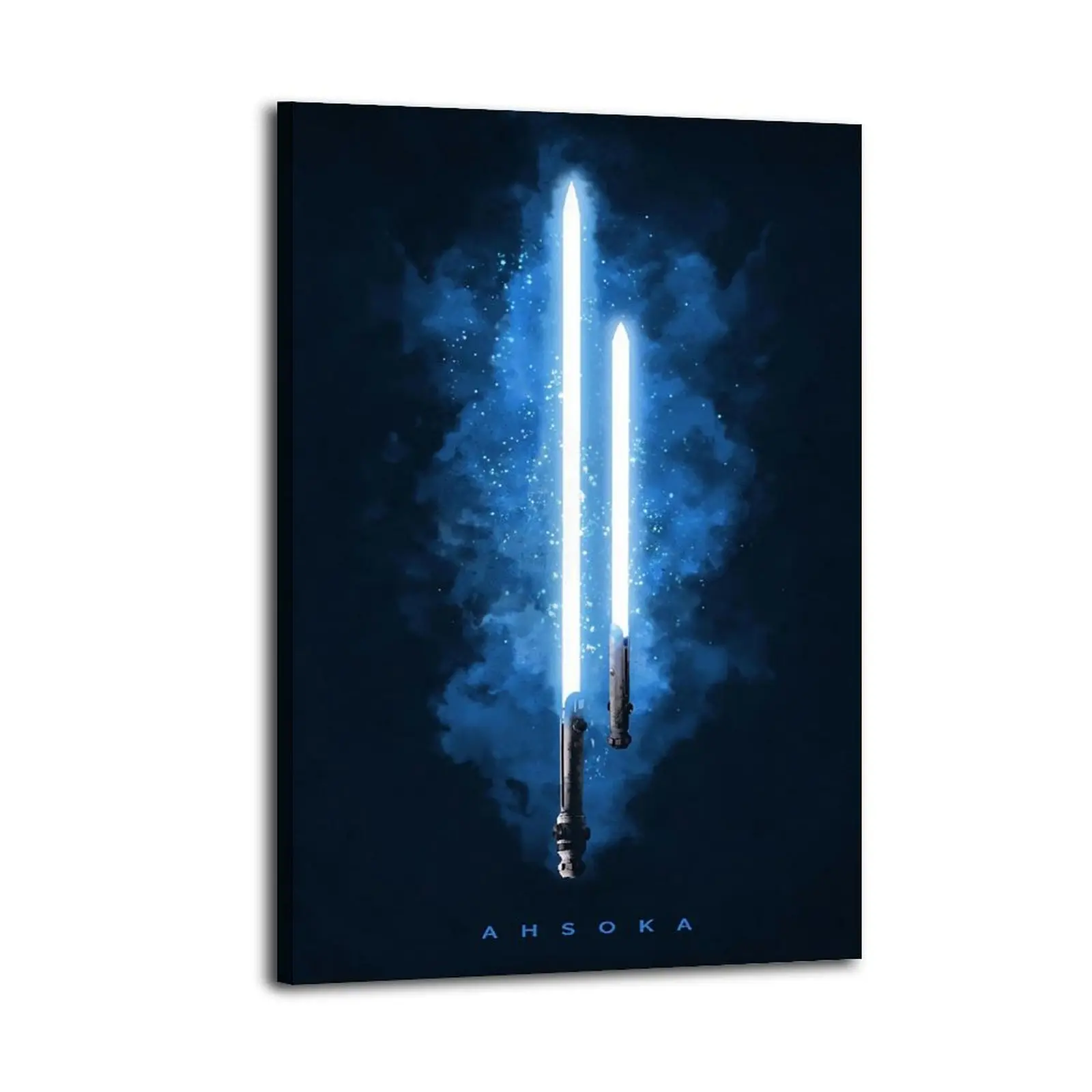 Ahsoka Lightsaber Canvas Single Print - Frameless Hanging Home Decor, Bedroom, Bathroom Room Wall Art