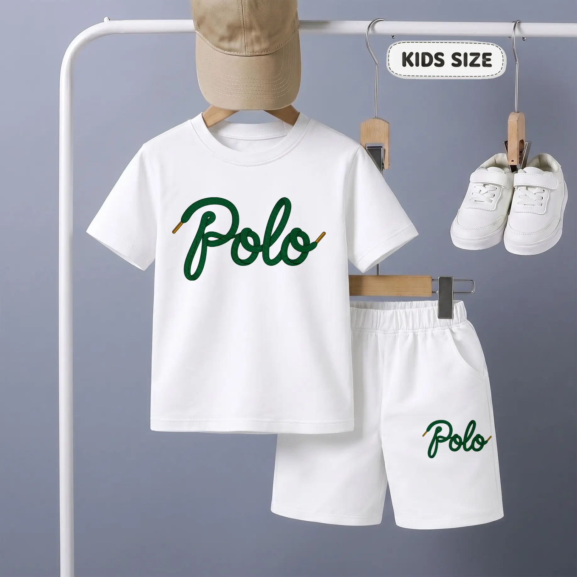 Boys' 2-Piece Clothes Set, Casual Letter Graphic Tee & Shorts, Lightweight Summer Outfit for Outdoor Play & School Days, Comfortable Kid Stuff for Boys, Clean Look, Elastic Waist Shorts, Breathable, Basic