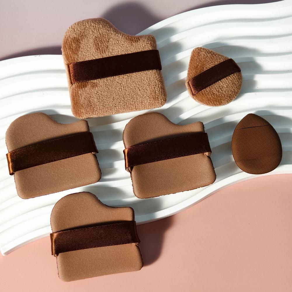 Chocolate's Powder Puff Set, 6pcs/set Multi-Purpose Makeup Tools, Soft & Skin-Friendly, Ideal for Foundation, Loose Powder, BB Cream, Cushion