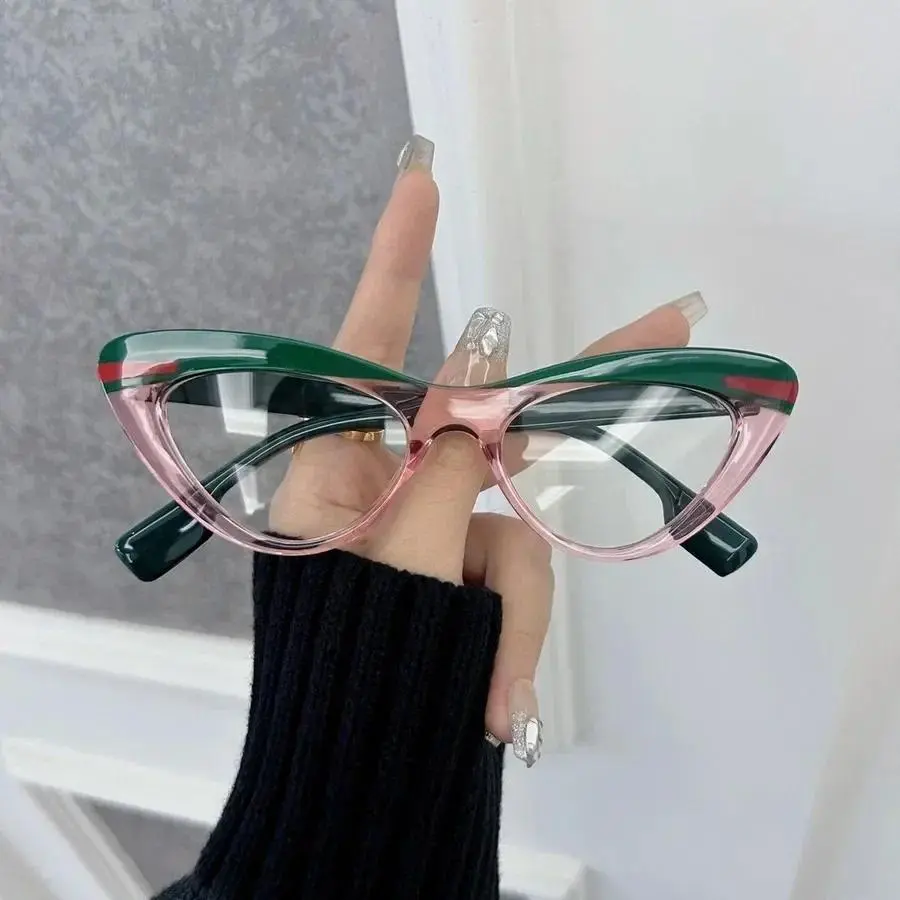 Fashion Trendy Cat Eye Eyeglasses Frames Women Men Transparent Clear Brand Designer Optical Colorful Frame Oculos