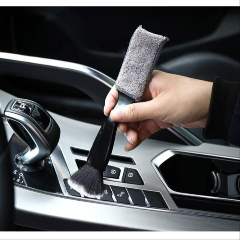 Dual Head Soft Brush for Car Interior Cleaning, Dashboard Air Vent Cleaner, Ac Grille Dust Removal Tool, 1 Piece