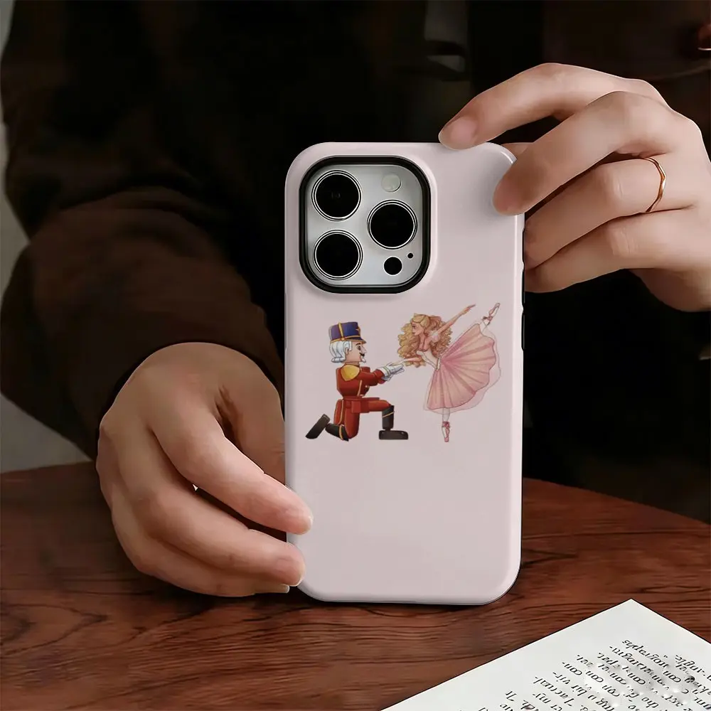 Cinderella Ballet Pattern Phone Case, Vivid Side Print, Dual Layer PC+tpu, Shockproof, Anti-Yellowing, Fits iPhone & Samsung