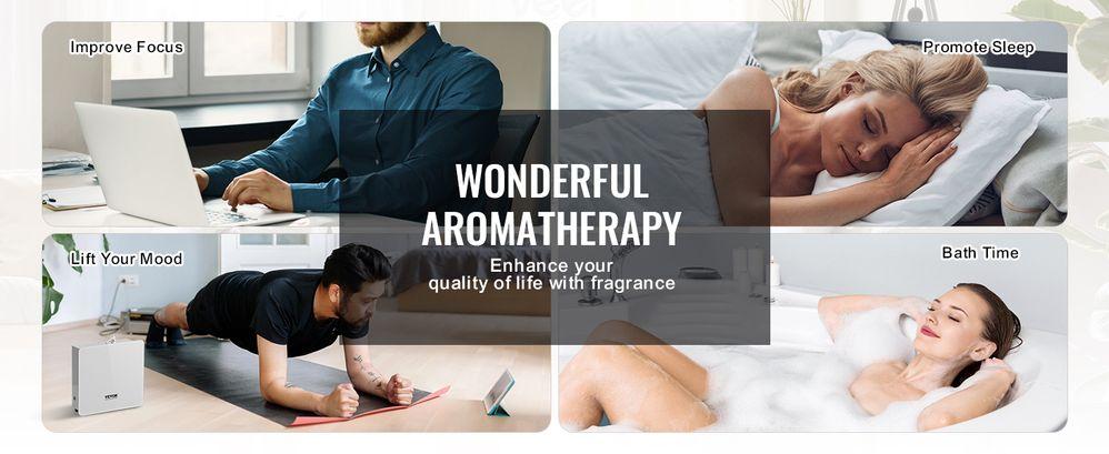 VEVOR Scent Air Machine for Home, 480ML with Cold Air Technology, Waterless Smart Essential Oil Diffuser, Cover Up to 2500 Sq.Ft for Large Room, Hotel, Spa, Business Office