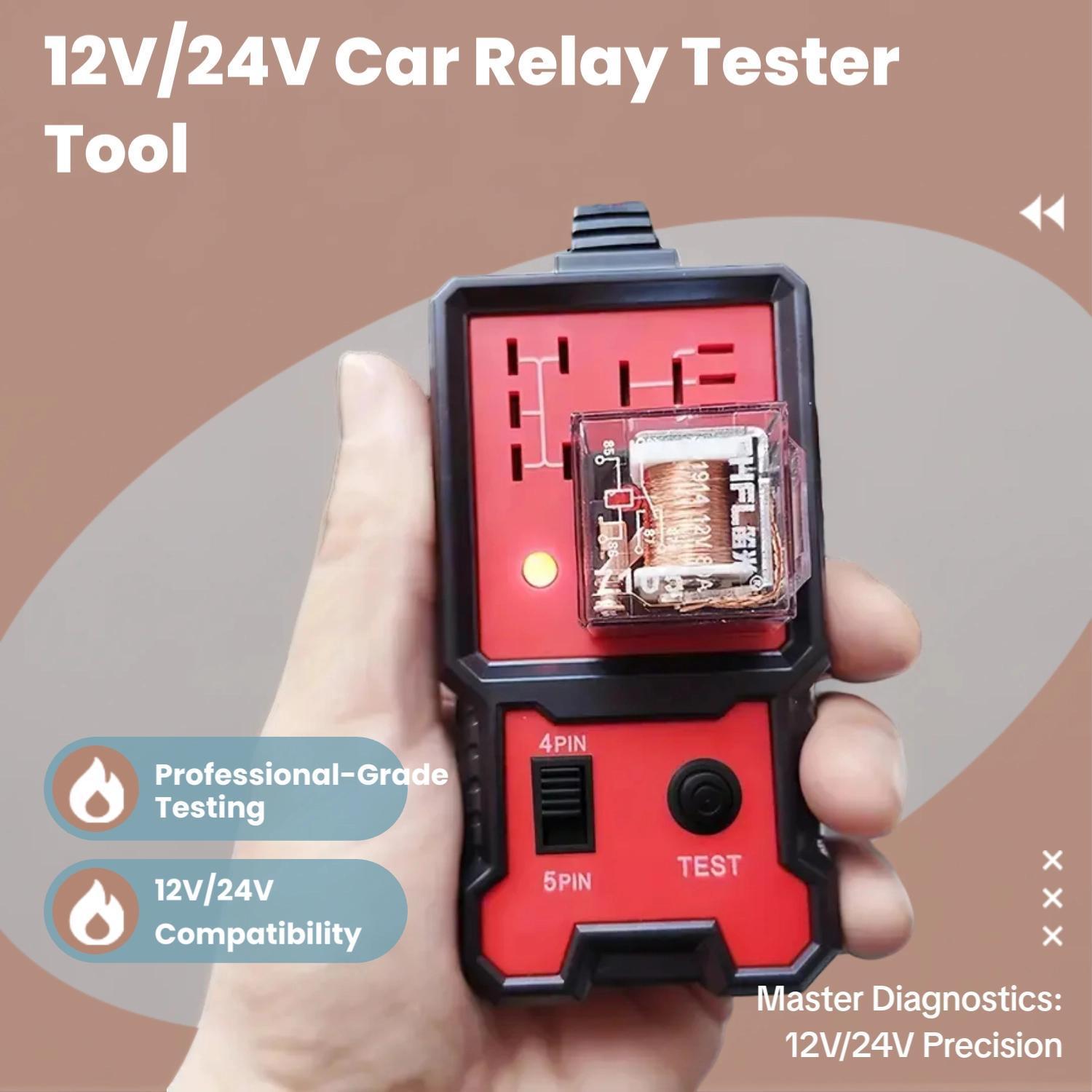 12V/24V Car Relay Tester, Battery Checker, Automotive Relay Tester Tool, Multi-functional Car Diagnostic Tool, Professional Vehicle Repair Tool, Truck Essentials, Christmas gift, men's gift