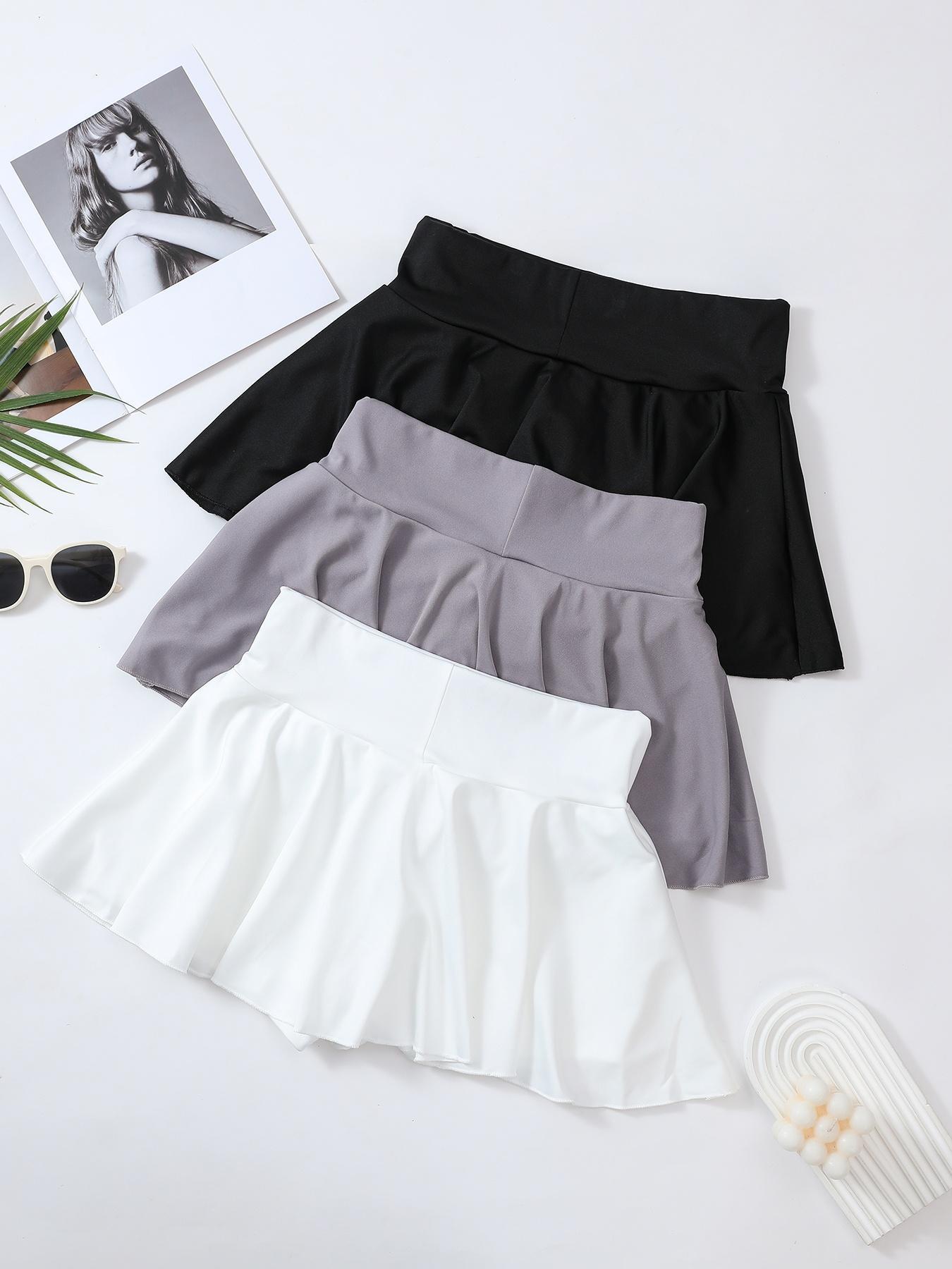 Women's Solid Color High Waist Pocket Sports Skort, Casual Comfy Breathable Skort for Outdoor Sports, Ladies Sportswear for All Seasons, Sporty Breathable Skorts Women's Solid Color High Waist Pocket Sports Skort, Casual Comfy Breathable Skort for Outdoor Sports, Ladies Sportswear for All Seasons, Sporty Breathable Skorts