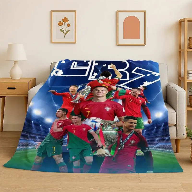 CR7 Goat R-Ronaldo Football Star Flannel Blanket Soft Warm Throw Blanket for Bedroom Living Room Bed Travel Camping Picnic Kid