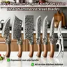 7-Piece Hand-Forged Damascus Style Knives Kitchen Set - Stainless Steel All-in-1 Kitchen Solution with Duck Fish Scissors, Durable Precision Tool for Home & Professional Vegetable, Meat Cutting