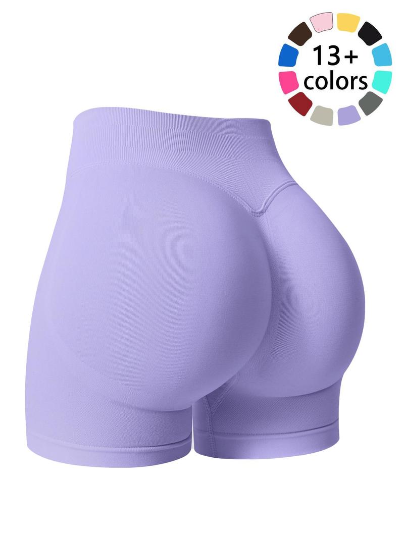 Women's Solid Color High Waist Gym Shorts, Breathable Comfortable Skinny Skinny Biker Shorts for Yoga Workout Running, Ladies Sportswear for Summer, Activewear, Tight Sports