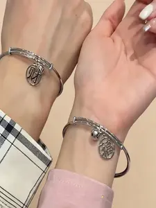 2 Pcs Wealth Attraction Bell Bracelets, Adjustable Geometric Steel Chain, Elegant All-Season Jewelry, Perfect Gift for Loved Ones