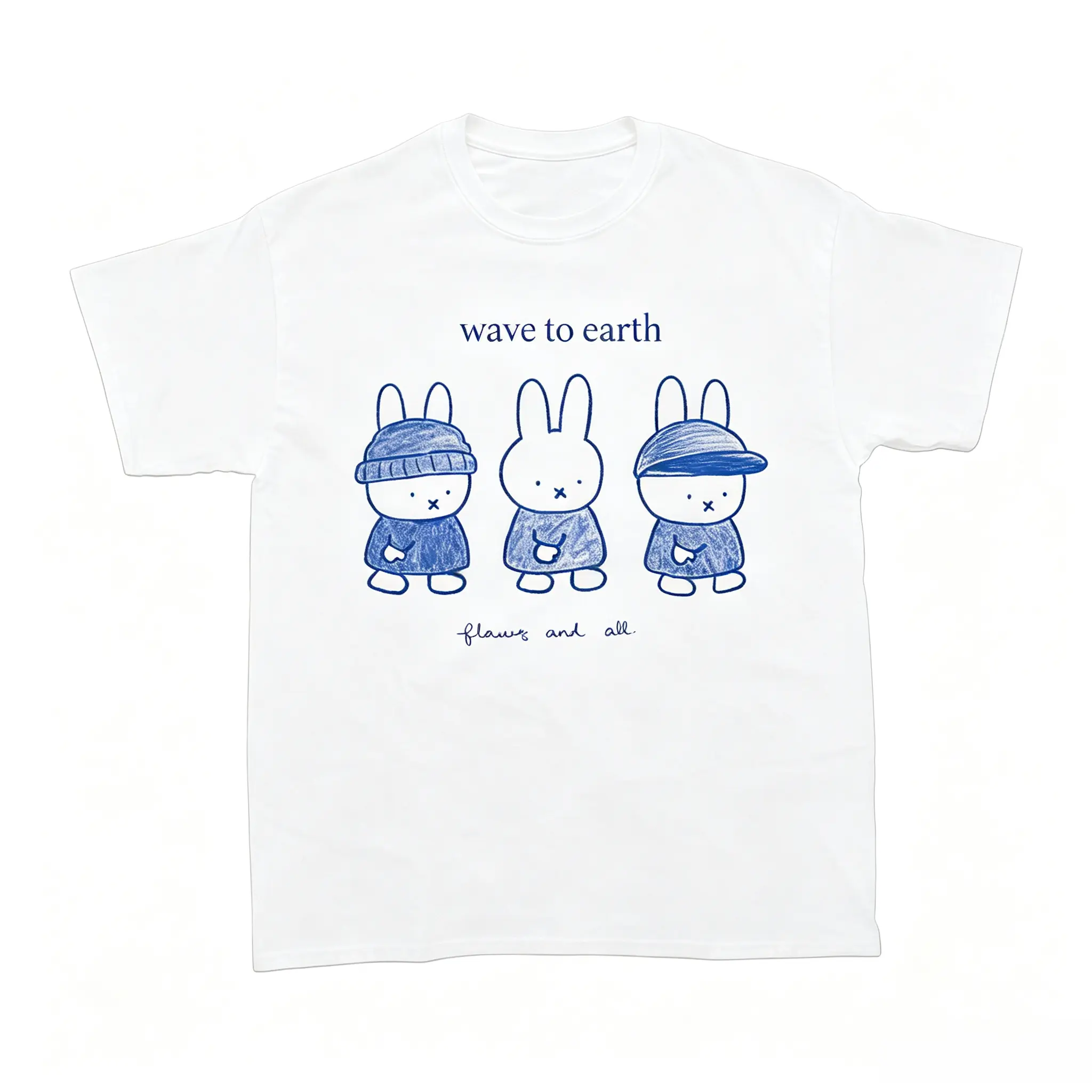 Wave To Earth Miffy Shirt Cute Soft T-shirt Unisex Graphic,casual,back