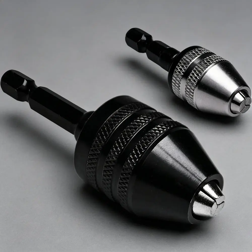 2-Pack Keyless Drill Chuck Adapter | 1/4" Hex Shank Quick Change (0.3-8mm) | Heavy-Duty Carbon Steel for Impact Drivers | Universal Fit for Milwaukee, DeWalt, Makita | Fast Bit Converter