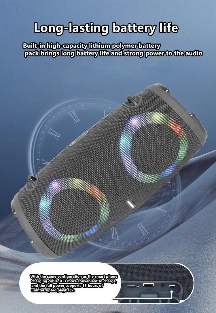 100W high power bluetooth speaker portable RGB colorful light waterproof wireless subwoofer 360 stereo surround TWS FM boombox  clarity and bass speakers
