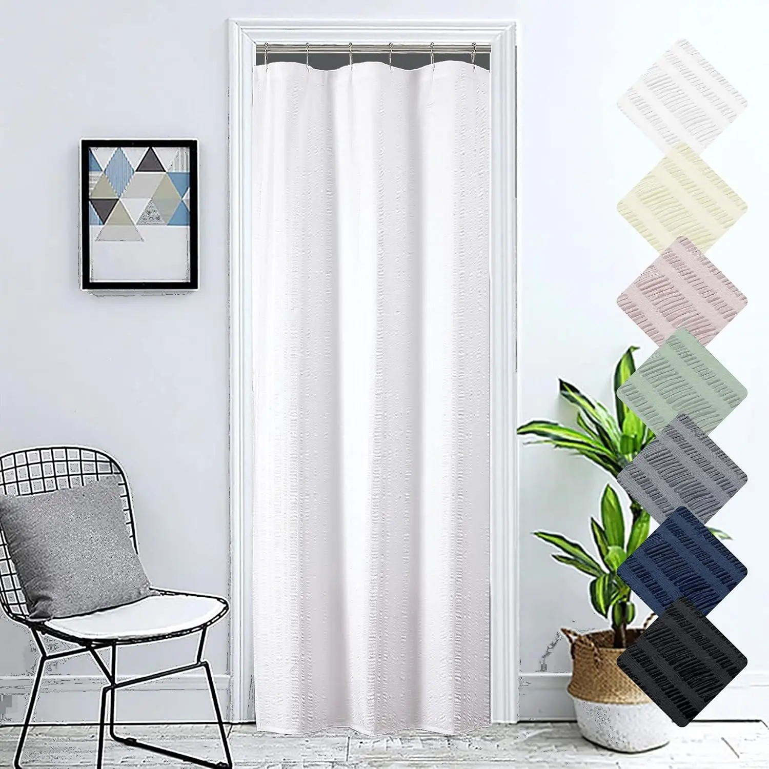 Fabric Shower Curtain Waterproof, Soft & Lightweight Small Shower Curtain with Texture for Narrow Stall Size, Machine Washable, 36" Wx72 L, White
