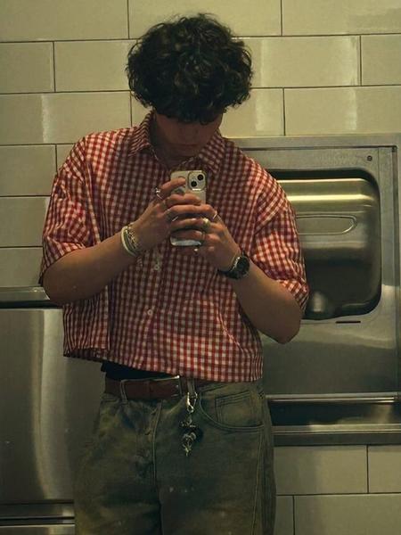 Men's Regular Fit Plaid Print Short Sleeve Shirt, Casual Retro Style Top for Daily Wear, Men's Clothes for All Seasons