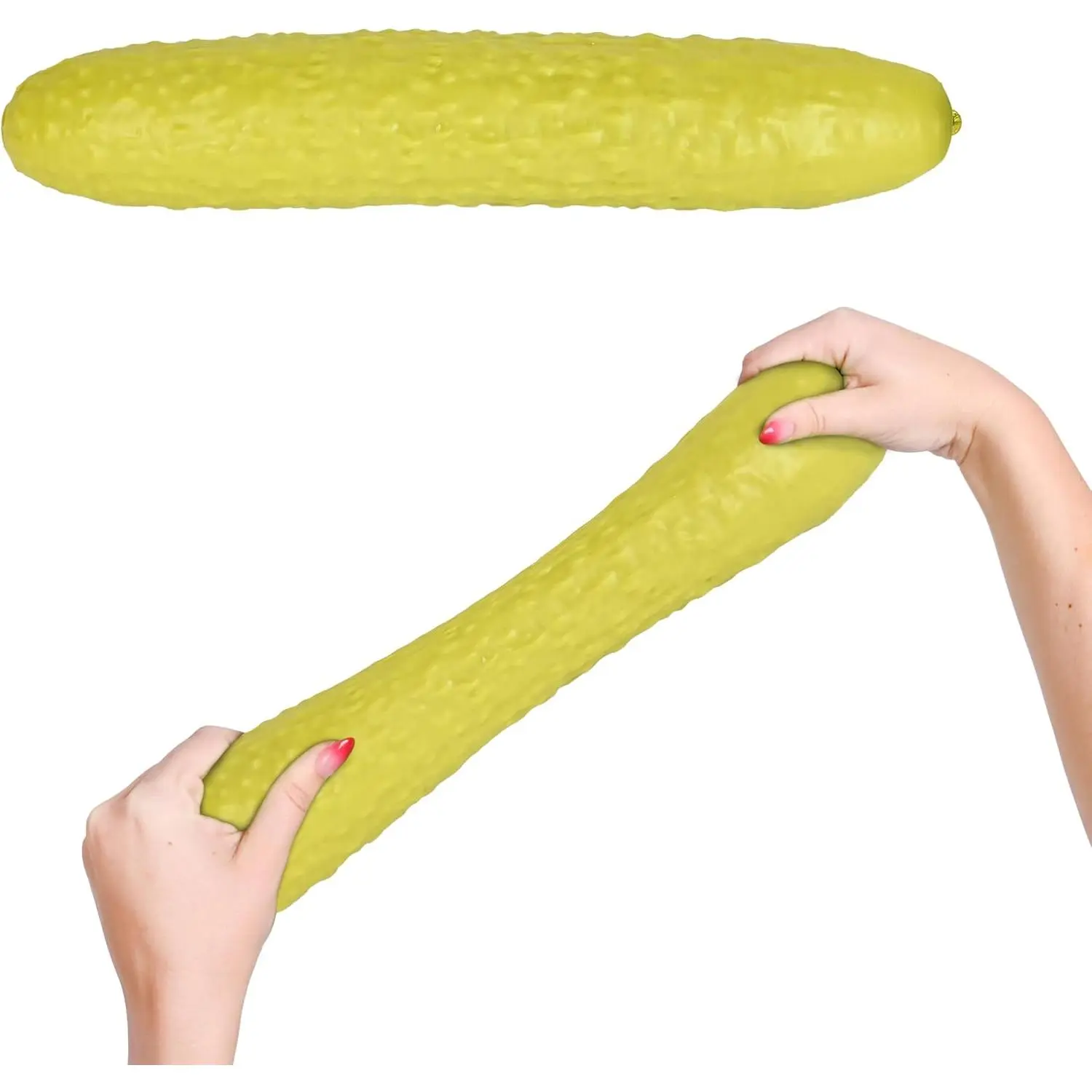 Toymendous Squishy Pickle, Jumbo 12 Inch Stress Relief Toy, Soft Squeezable Sensory Fidget for Kids, Teens and Adults
