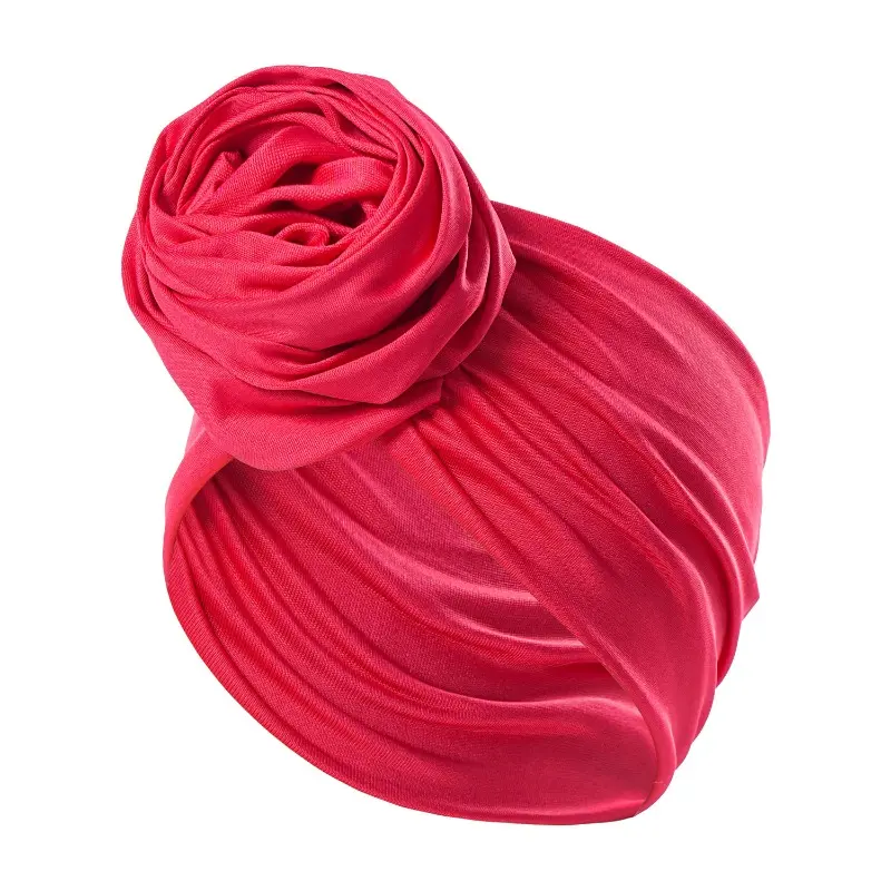 Women's Rose-Knot Turban Headscarf, Chic Solid Color Head Wrap for Daily Wear, Comfortable and Modest Head Covering