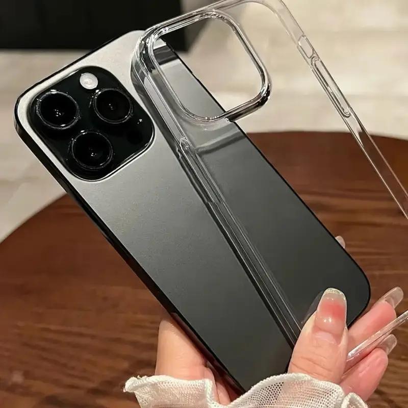 Luxury Transparent Soft Tpu Shockproof Phone Case for iPhone 16 15 14 13 12 11 Pro Max, Minimalist Design, Anti-Drop Protection