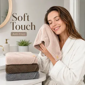 Hair Drying Towel Wrap, 3 Count Quick Absorption Lightweight Hair Towel Wrap, Hair Care Accessory for Home & Travel