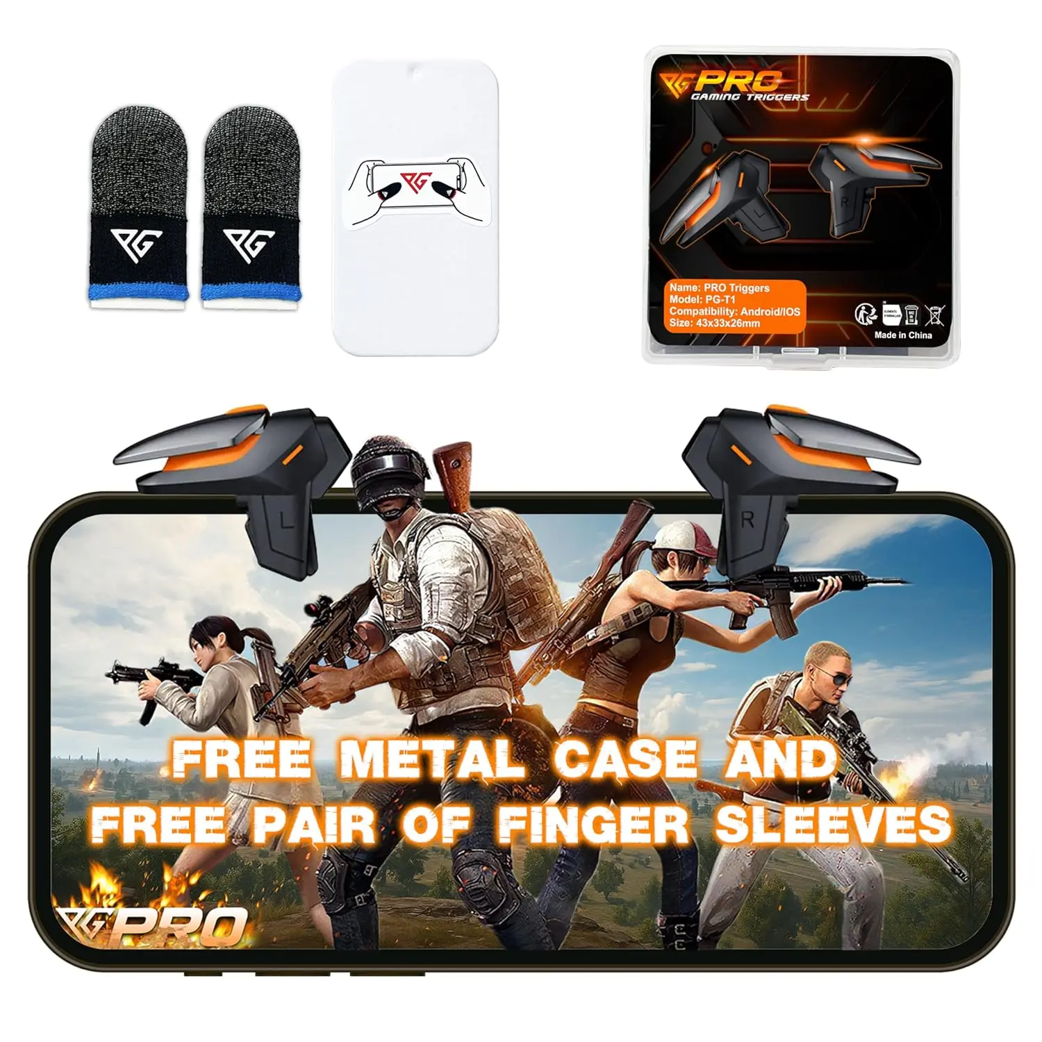 Phone Triggers for Gaming - Mobile Triggers for PUBG Mobile  & Android - L1 R1 Gaming Triggers for Phones, ZERO LAG,  Aim, No Screen Blocking - CODM Controller Shooter (2 Buttons)
