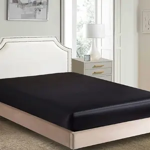 Fitted Sheet - Bottom Sheet - Deep - Breathability Shrinkage and Fade Resistant-Easy Care -1 Fitted Sheet Only (Black, Full)