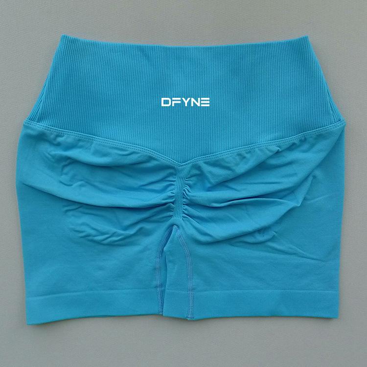 DFYNE Women's Three-Point Fitness Shorts, Peach-Shaped Hip-Lifting Yoga Pants, Seamless Breathable High-Waisted Style, Visually Lengthens Leg Proportions