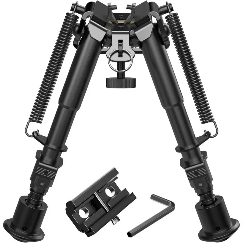 6-9 Inch Adjustable Swivel Model Support Bipod, Heavy Duty Foldable Stabilizer Stand with M-Rail Adapter, Telescopic Outdoor Model Training Gear for Observation & Cosplay Display