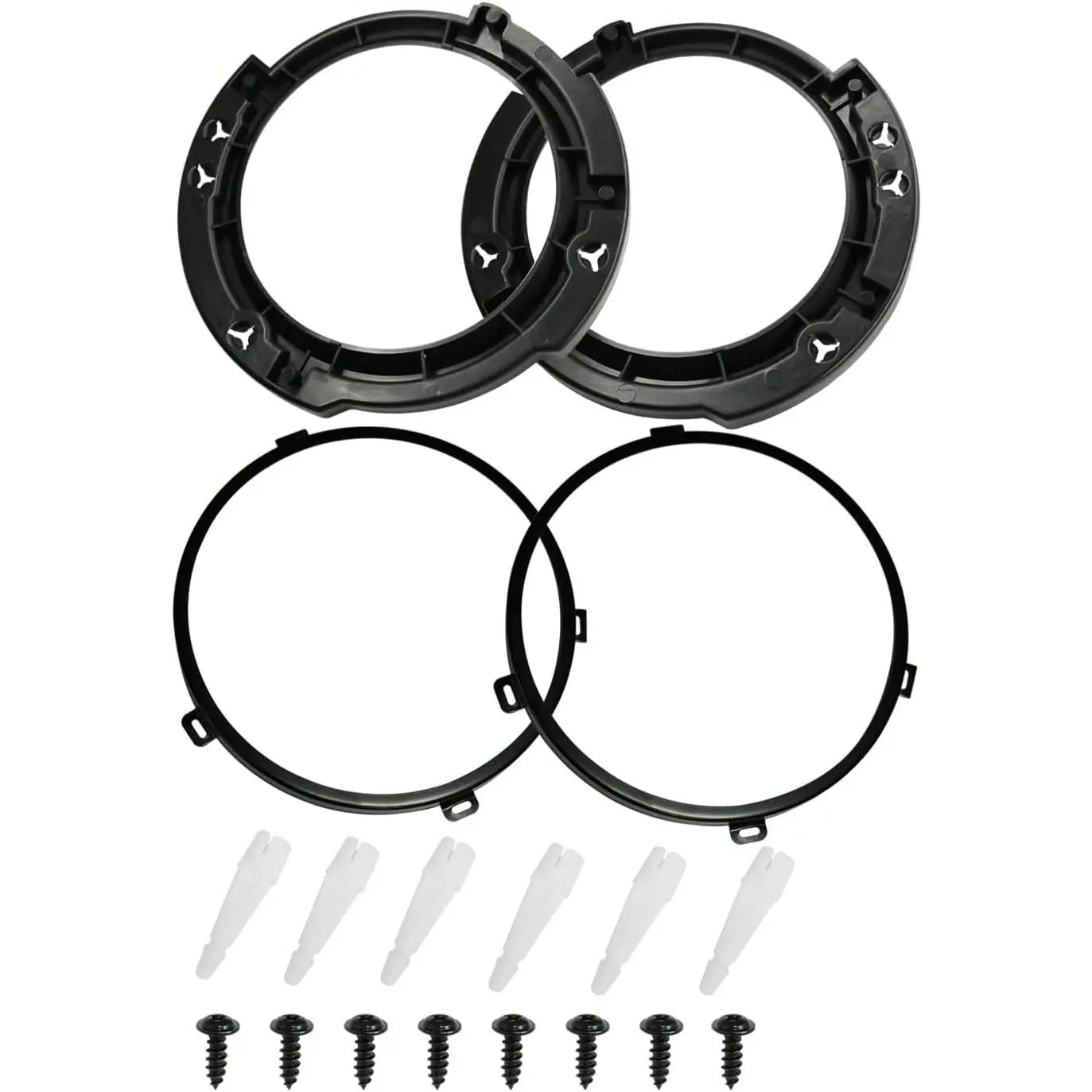 7 Inch Round Headlight Mounting Bracket Retaining Set with Headlamp Bracket Bezel Front Left and Right Compatible with 2007-2017 Jeep Wrangler JK