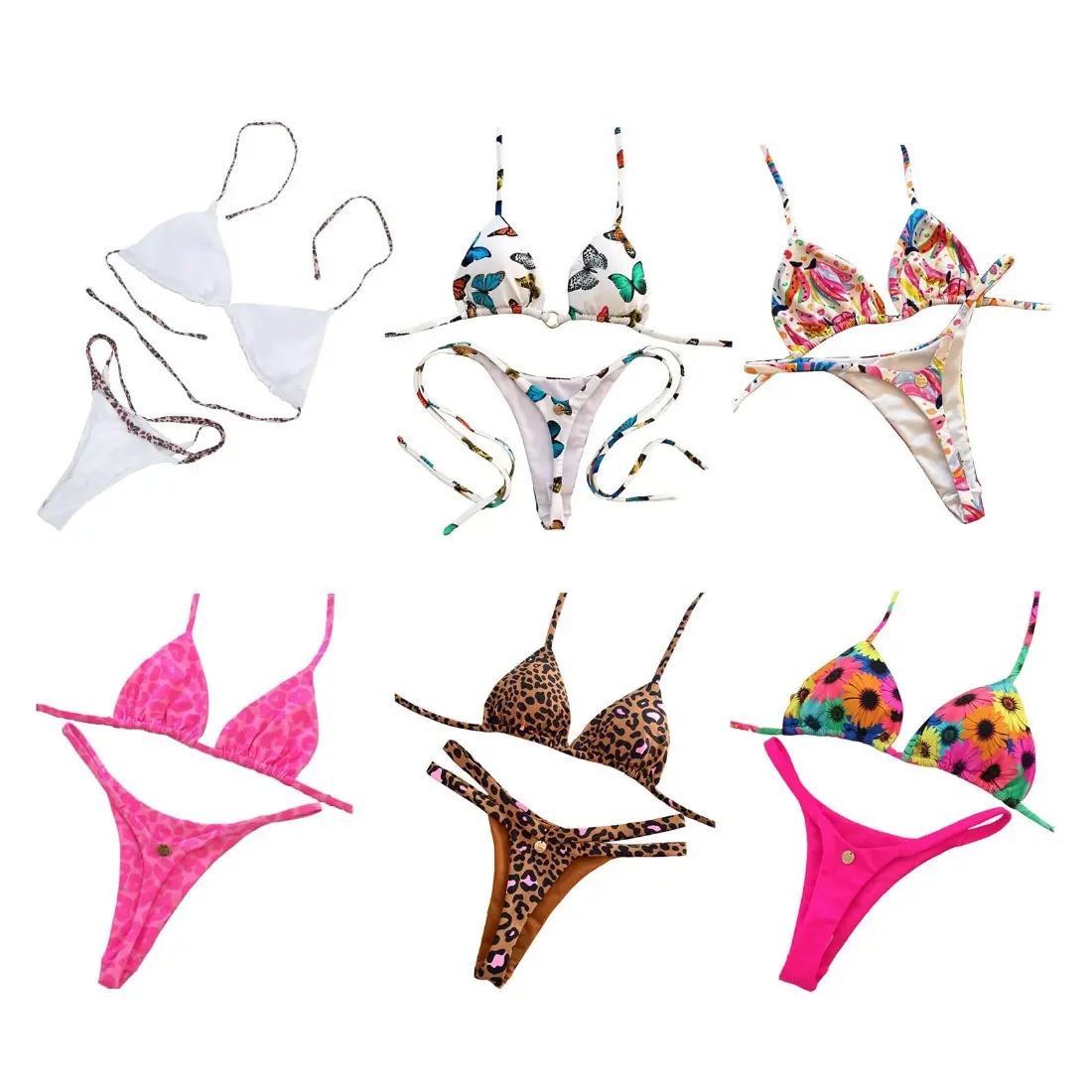Women Colorful Strappy Bikini Set, Braided Rope String Swimsuit with Adjustable Straps, Trendy Two Piece Swimwear with Unique Design for Beach Vacation, Pool, Resort, Summer Travel and Outdoor Activities