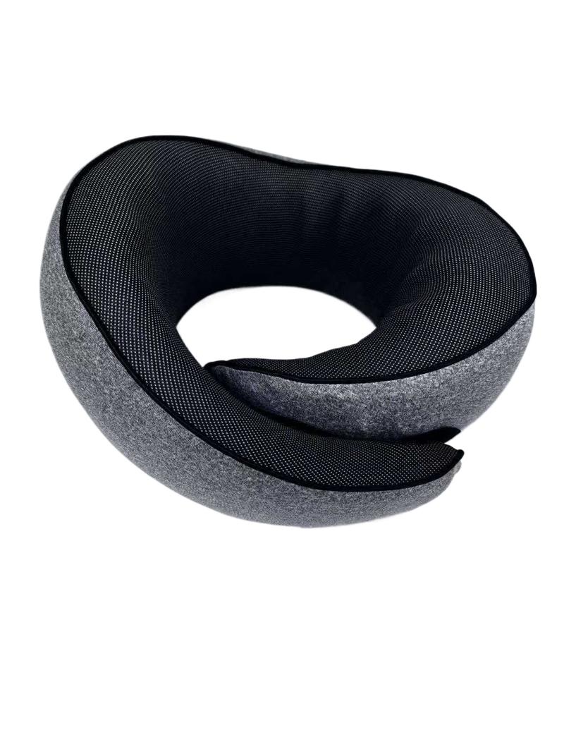 Travel Neck Pillow U-Shaped Memory Foam with 360° Surround Support Light Gray Space Memory Foam for Travel Office Naps Airplane Use Portable Magnetic Fabric Pressure Relief