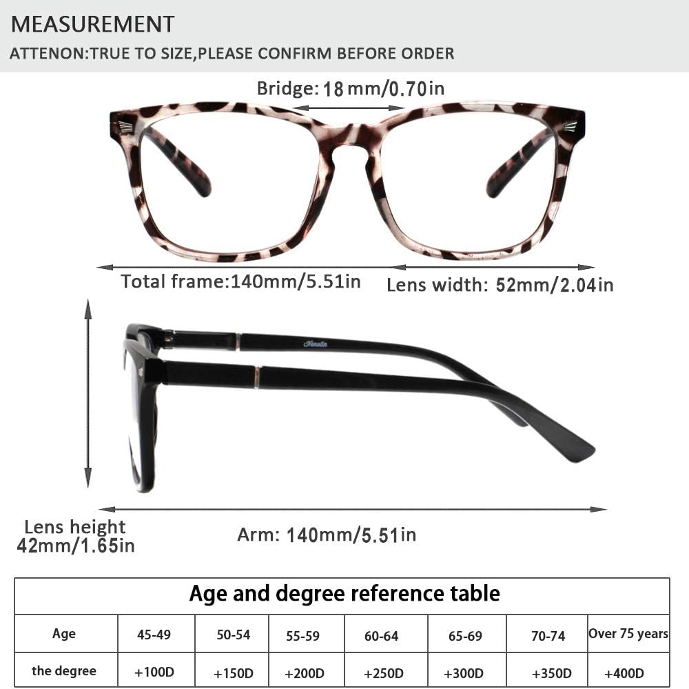 4-Pack Blue Light Blocking Reading Glasses Women Men,Spring Hinge Computer Readers,Anti UV Ray Square Nerd Eyeglasses (Mixed Color, 0.00, Diopters)