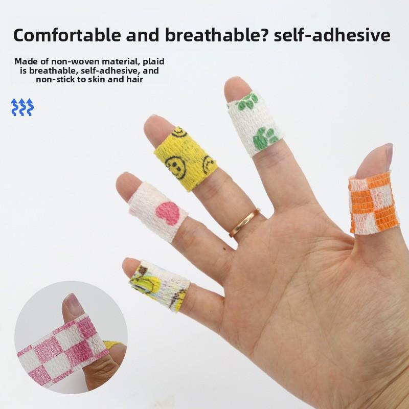 Color cartoon, pet self-adhesive bandage, dog animal foot-wrapping anti-dirt bandage, elastic ankle finger bandage