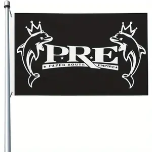 Single-Side Machine Young Music Dolph Flag |   Outdoor Welcome Flags Banner Decoration For Garden Yard Party Dorm Bedroom, 90X150cm, Polyester Fabric, Grommets' Color Random