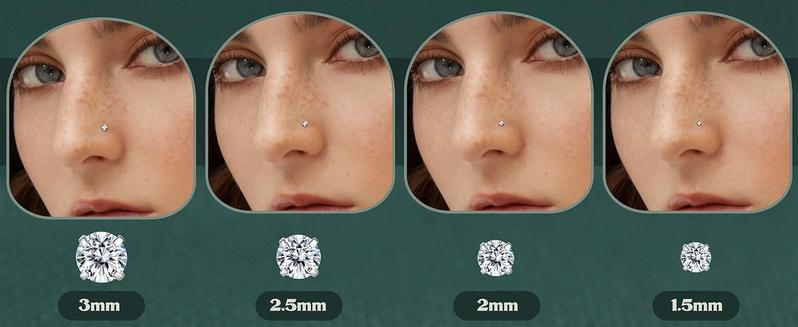 SANFENLY 8 Pcs 20G Nose Ring Studs Royal Blue Cubic Zirconia Hypoallergenic Stainless Steel 1.5mm 2mm 2.5mm 3mm Piercing Set Body Jewelry