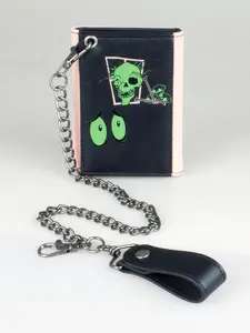High-Quality Anime Three-Fold Chain Wallet, Fashionable Personalized Card Holder, ID Window, Stylish and Practical Accessory