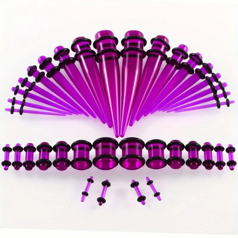 126Pcs Acrylic Taper Ear Stretching Kit, 14G-00G Ear Gauges Stretching Set with O-Rings, Hypoallergenic Ear Tapers for Piercing Stretching for Women Men